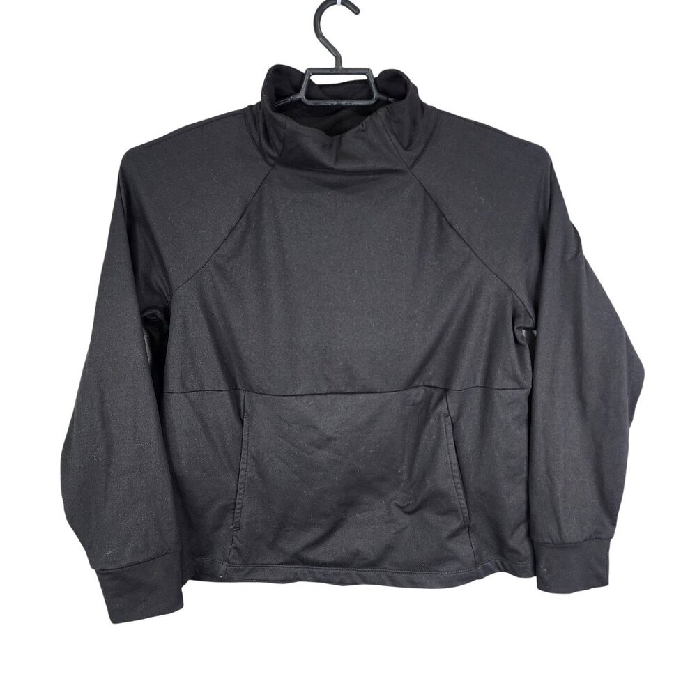 Womens Black Avia Pullover Sweatshirt Long Sleeve Mock Neck Size L 12-14